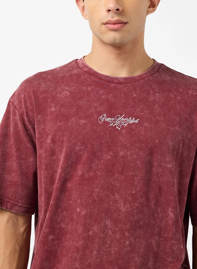 PUMA  Graphic Font Play Relaxed Washed T-Shirt for Men | Best Price UAE
