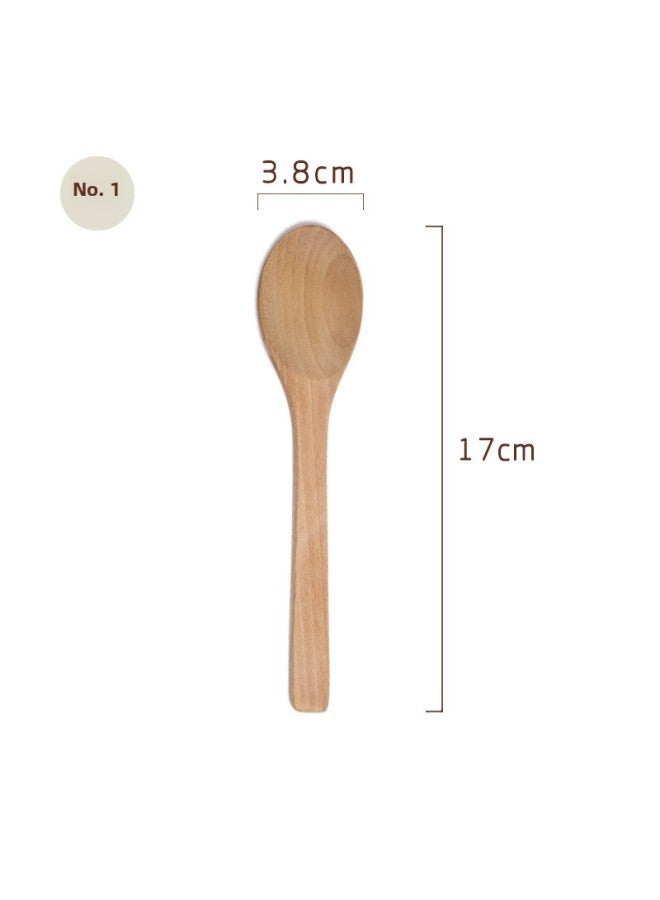 Mini Wooden Spoons Unpainted Lotus Wood Spoons Text Logo Engraving Honey Jam Dinnerware Activity Gifts-Color:No. 7 Lotus Wood With Painted Big Tip 17 * 3.8CM  - Image 1