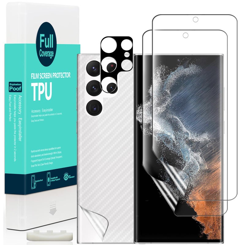 Ibywind for SamSung Galaxy S22 Ultra 5G Screen Protector2PackHydrogel Film with Camera Lens ProtectorEasy Installation ToolBubbleFreeFingerprint Unlock CompatibleAntiShatterAntiScratch - Image 2