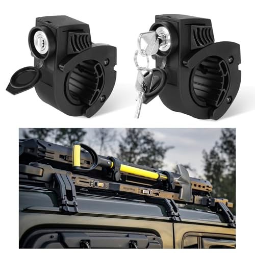 DXGTOZA Shovel Holder Rubber Grip Mount Kit with Lock – Fits 0.79"-1.97" Tool Handles, Quick-Release for Off-Road Vehicles, Roof Racks, Molle Panels, SUVs, Trucks, UTVs, ATVs – Heavy-Duty, Anti-Theft Design - Image 1