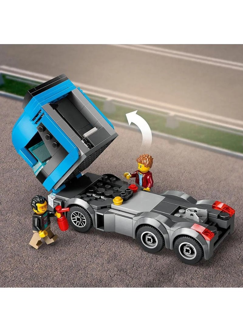 LEGO City Car Transporter Truck with Sports Cars, 4 Vehicle Toy Set for 7 Plus Year Old Kids, Boys & Girls, with Trailer and 4 Minifigures for Imaginative Play, Creative Gift Idea 60408 - Image 4