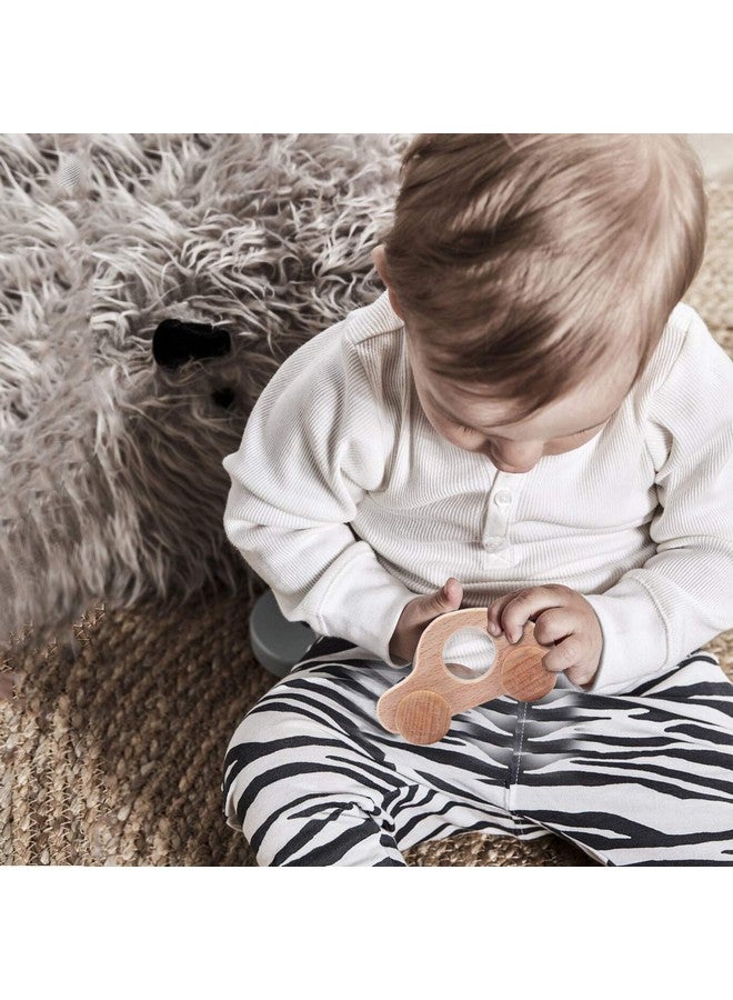 Promise Babe Organic Wooden Baby Push Toys Fine Motor Development Sensory Skills Toy Montessori Grasping Toy 2Pc Wood Car Rattles - Image 3