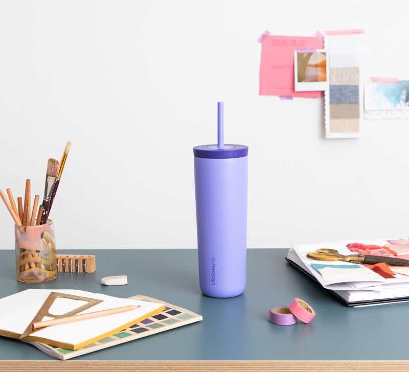 LifeStraw Go Series Tumbler - Double Wall Insulated Stainless Steel Water Filter  Icelandic Blue  Designed for Everyday Use  Removes Bacteria  Parasites  Microplastics  and Improves Taste - Image 2