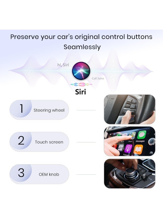 MIXSNOW محول CarPlay اللاسلكي لـ iPhone ، تحويل سلكي إلى Apple CarPlay اللاسلكي ، بدون تأخير ، التحكم المستقر ، الحجم المصغر ، مع كابل التمديد ، USB-C ونوع C - Image 3
