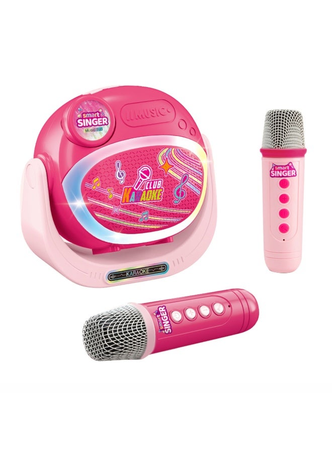 Chanak Smart Singer Karaoke Machine with 2 Wireless Microphones, Bluetooth Kids Karaoke Speaker, Rechargeable Music Player with LED Lights & Clear Sound, Gift Toy for Kids - Image 1