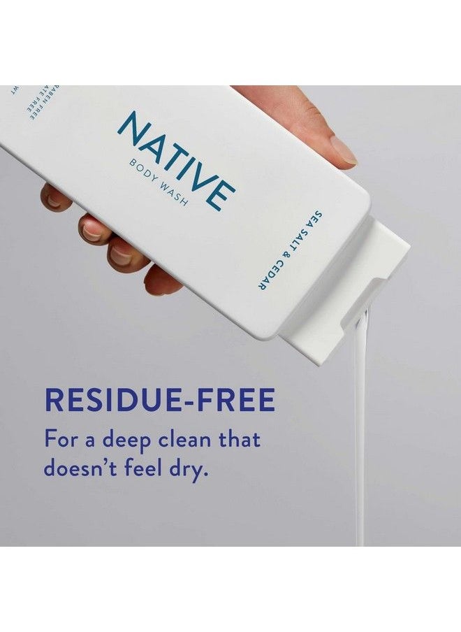 native - غسول للجسم غسول طبيعي للجسم للنساء والرجال؛ خالٍ من الكبريتات والبارابين والصبغة مع مكونات نظيفة مشتقة من الطبيعة، يترك البشرة ناعمة ومرطبة ملح البحر والأرز 18 أونصة، عبوتان - Image 1