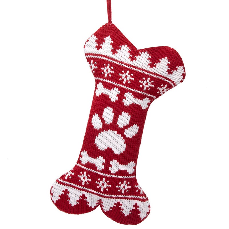 Beyond Your Thoughts New Knitted Dog Christmas Stockings for Pets Extra Large Ornament Decorations for Family Holiday Season Decor Christmas BagsChristmas ParentChild Cute Bone One Claw 1 Pack