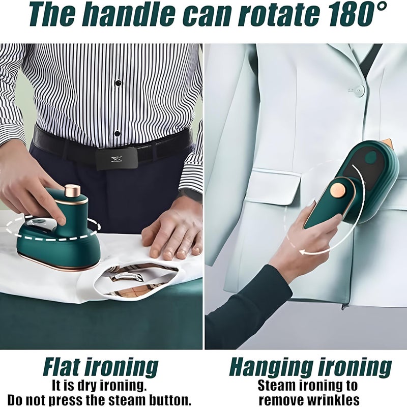 Portable Garment Steamer 50ml Tank 115mm Gold Plate No Preheating Instant Steam Handheld Travel Iron | مكواة بخار محمولة 50 مل صفيحة ذهبية 115 مم بدون تسخين مسبق بخار فوري يدوية للسفر - Image 4