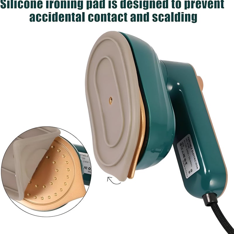 Portable Garment Steamer 50ml Tank 115mm Gold Plate No Preheating Instant Steam Handheld Travel Iron | مكواة بخار محمولة 50 مل صفيحة ذهبية 115 مم بدون تسخين مسبق بخار فوري يدوية للسفر - Image 3
