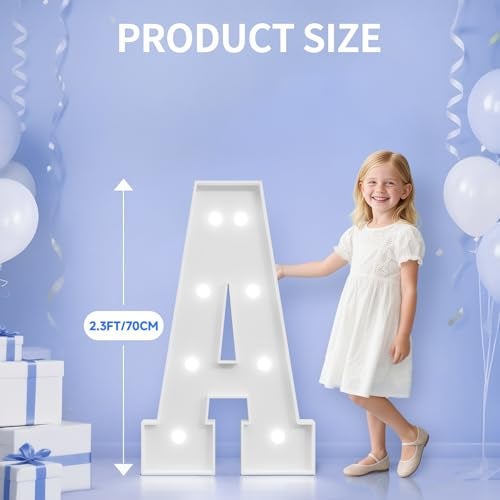 Tongjoy 2.3FT Baby Marquee Letters, Baby Letters for Baby Shower for Girl Boy, Large Light Up Sign for Backdrop, Gender Reveal Party Decorations Supplies (White) - Image 2