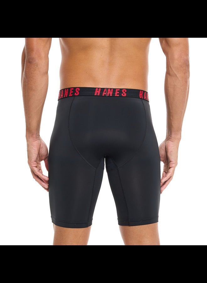 Hanes MNSLL3 Long Leg Boxer Mens Hanes P3 MRL Moves Nylon Spandex  - Image 3