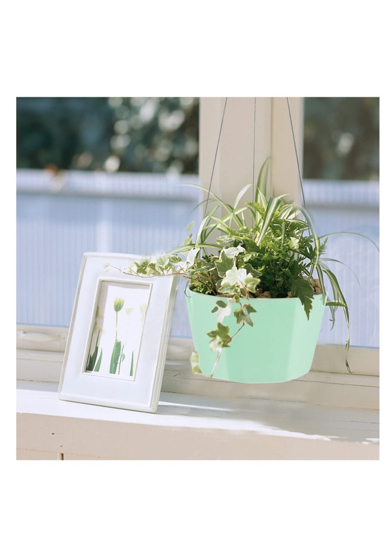 Hanging Planter Pot, 6 Pcs 15cm Plastic Hanging Basket Flower Pot Plant Holder, with 36cm Chain Hooks, for Indoor Outdoor Garden House Porch Decor (6 Colours)