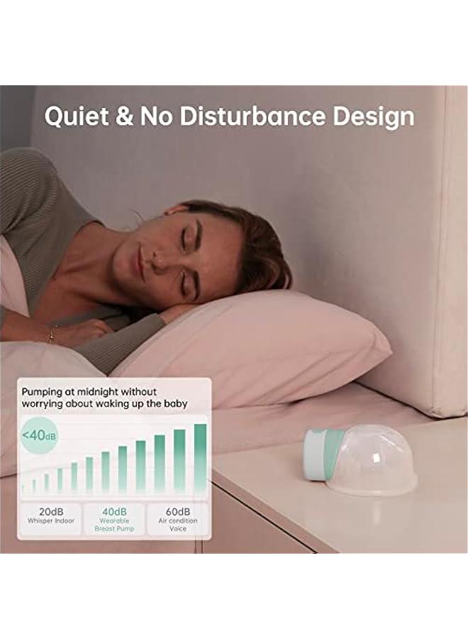 Double Wearable Breast Pump, Electric Hands-Free Breast Pumps with 2 Modes, 9 Levels, LCD Display, Memory Function Rechargeable with Massage and Pumping Mode 24mm Flange-Green - Image 4