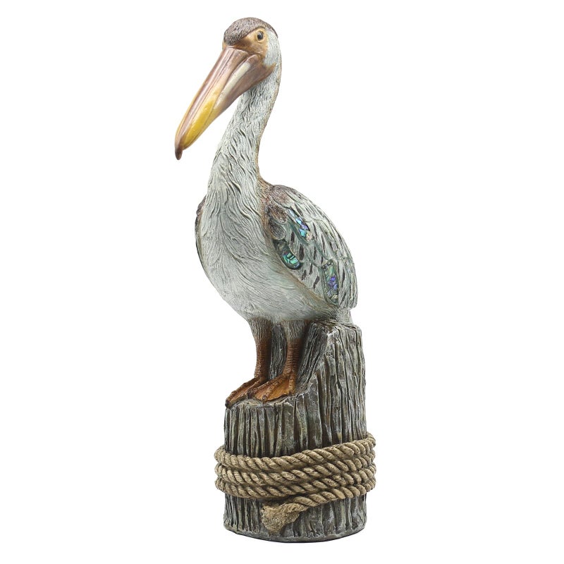 Lukitas Standing Pelican Statue and Sculpture Decor, Nautical Coastal Beach Bird Figurine, Creative Decorative Ornament for Home Garden Yard Lawn Outdoor, Resin 14'' - Image 1