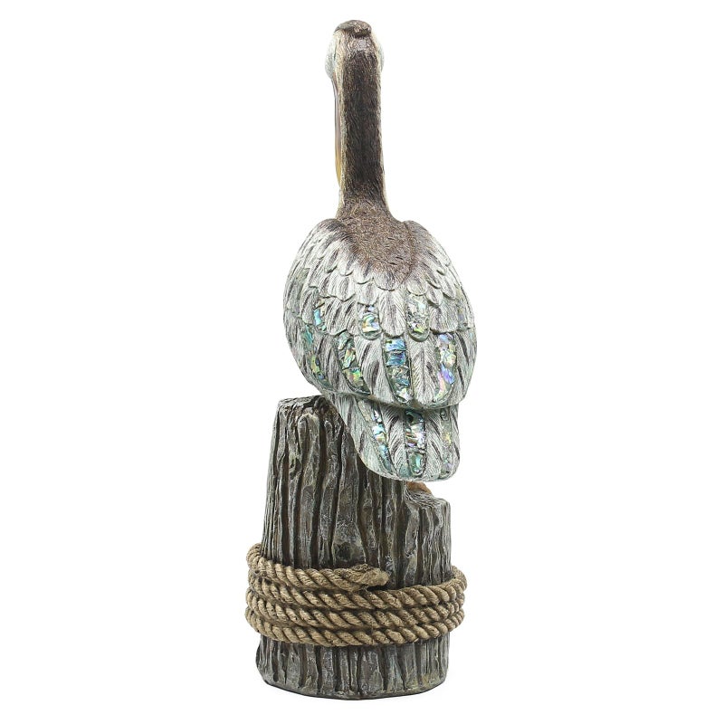 Lukitas Standing Pelican Statue and Sculpture Decor, Nautical Coastal Beach Bird Figurine, Creative Decorative Ornament for Home Garden Yard Lawn Outdoor, Resin 14'' - Image 5