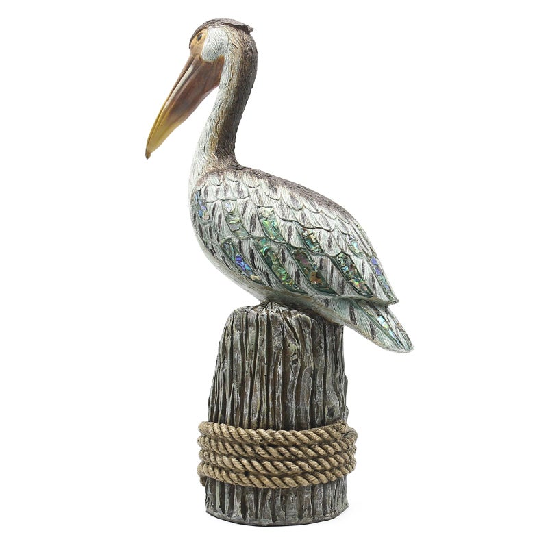 Lukitas Standing Pelican Statue and Sculpture Decor, Nautical Coastal Beach Bird Figurine, Creative Decorative Ornament for Home Garden Yard Lawn Outdoor, Resin 14'' - Image 4
