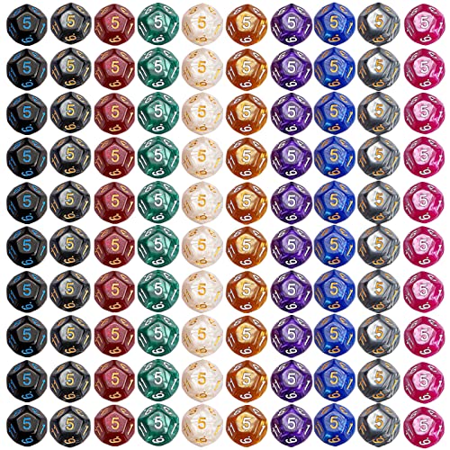 CiaraQ DND Polyhedral Dice 100pcs with A Dice Bag Compatible with Dungeons and Dragons DND RPG MTG Role Playing Table Games D12 dice 10 colors100 pcs - Image 5