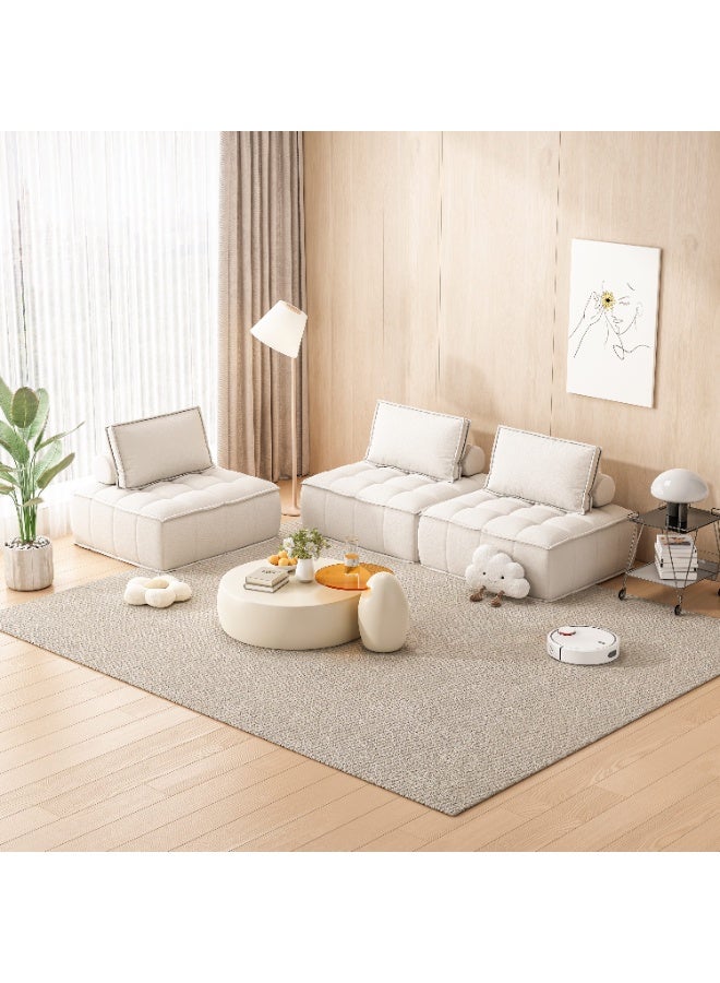 Lovesac Modular Sectional Sofa, Modern Floor Single Chair with Two Removable Back Cushions, 1PCS, white - Image 4