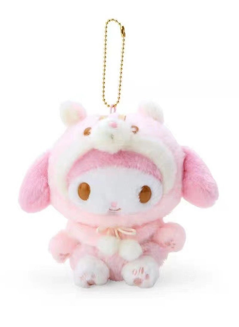 (Melody the Squirrel) 15cm Creative Cartoon Plush Toy Dress Up Forest Animal Series Backpack Key Pendant  - Image 1