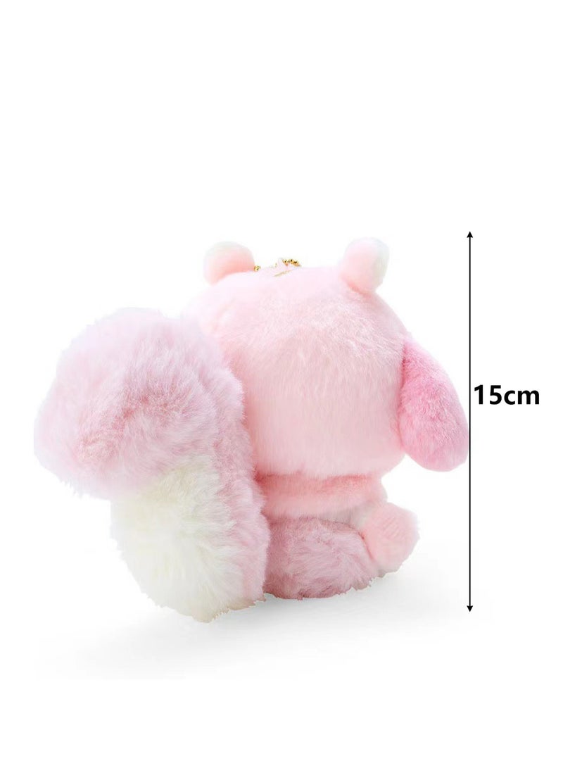 (Melody the Squirrel) 15cm Creative Cartoon Plush Toy Dress Up Forest Animal Series Backpack Key Pendant  - Image 2