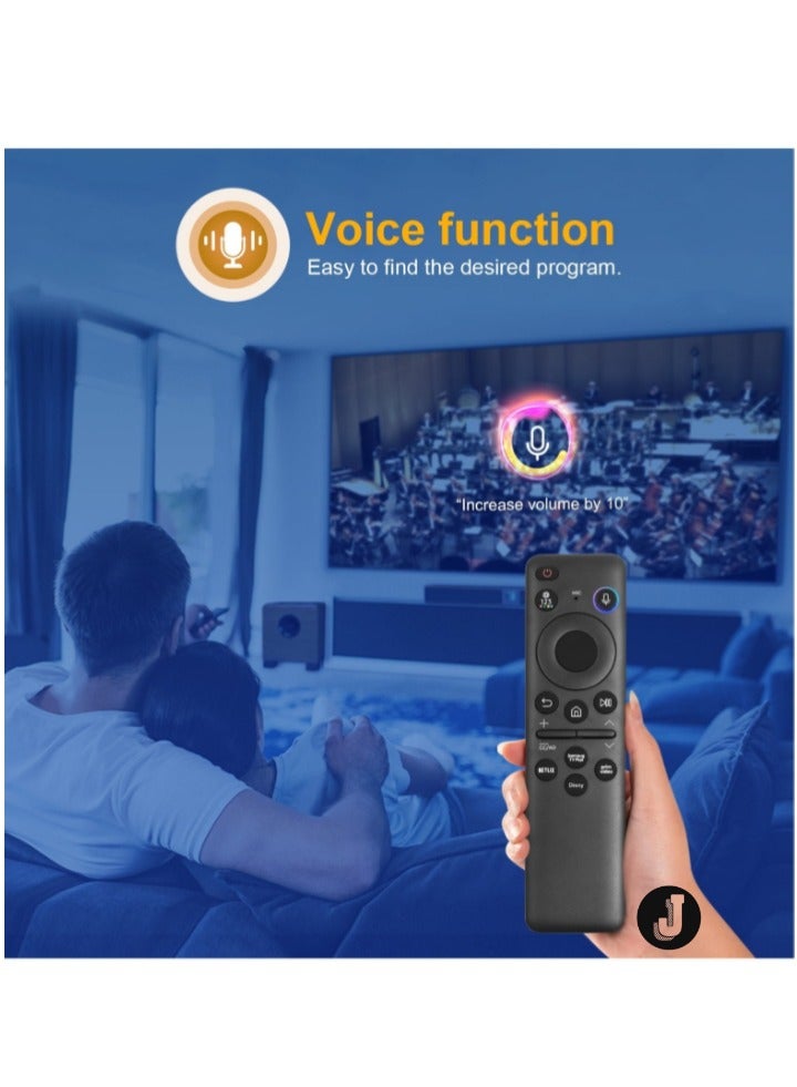 JAJEEK "BN59-01432A Solar Voice Replacement Remote for Samsung Neo QLED 8K HDR Smart TVs – Customizable Shortcut Buttons, Solar Charging & Voice Control (Black)" - Image 3