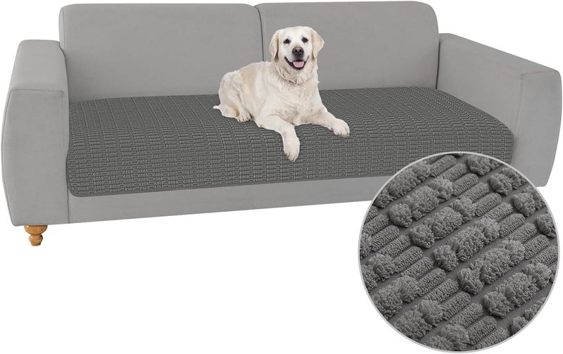 Foxdecor Couch Cover Sofa Covers Washable, Dog Bed Cover Couch Covers for 3 Cushion Couch Sofa Pet Friendly, Dog Couch Cover Furniture Covers for Pets.(Dark Grey 32x82 inch) - Image 1
