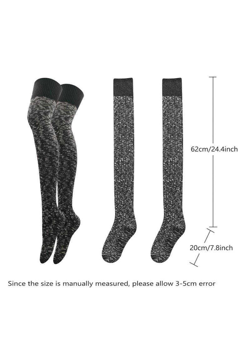 KASTWAVE High Socks for Women, Women's Thigh High Knitted Winter Boot Socks Vintage Extra Long Leg Warmer Over Knee High Stockings, Winter Boot Sock Vintage Warm Extra Long Leg Warmer High Stocking - Image 2