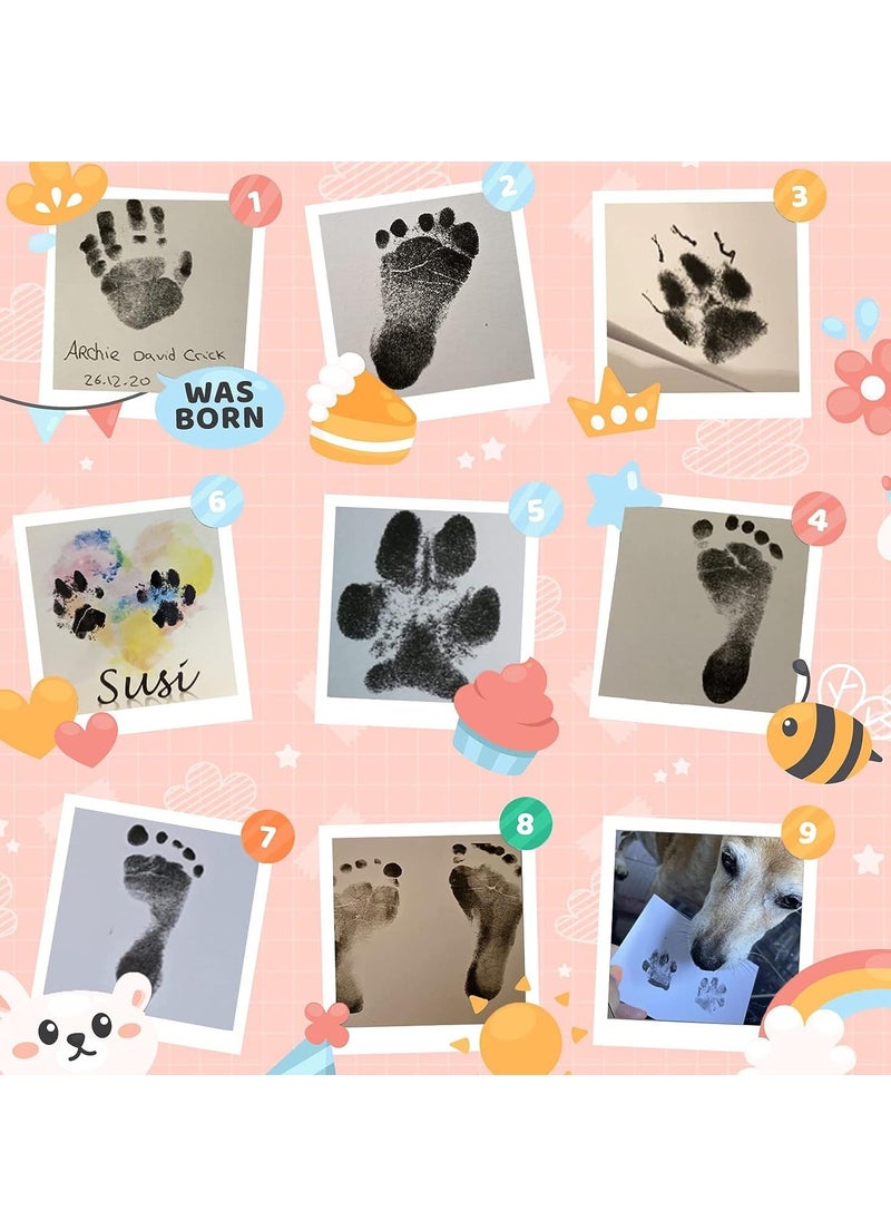 Gonice - Baby Handprint and Footprint Kit, 3 Ink Pads with Clean-Touch, 6 Imprint Cards, Pet Paw Inkless Print - Image 1