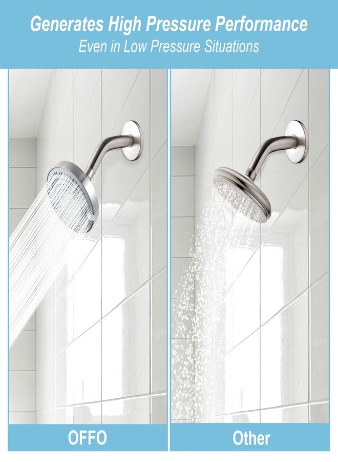 Offo رأس دش OFFO، رأس دش عالي الضغط مع 6 أوضاع، رؤوس دش ثابتة لتدفق ماء قوي وتجربة استحمام مريحة، نيكل مصقول - Image 5