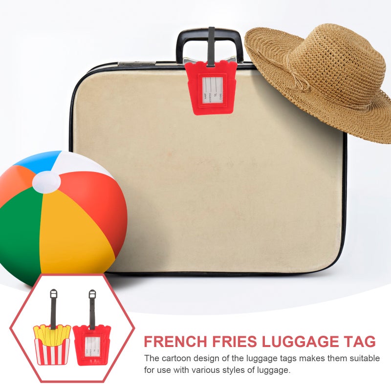 2pcs French Fries Luggage Tags Women Suitcase Tags ID Identifier Luggage Tags - Image 4