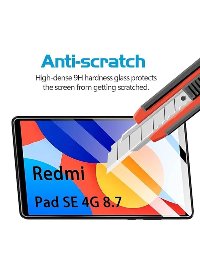 Muzz Tempered Glass for Xiaomi Redmi Pad SE 8.7 2024 Screen Protectors [No Bubbles] 9H Hardness Scratch Resistant Protector Tempered Glass Film For Xiaomi Redmi Pad SE 8.7" Transparent (2Pack) - Image 4
