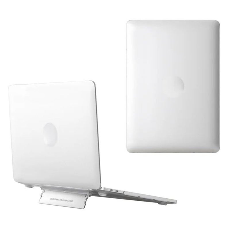 Tech Trendz Compatible with MacBook Pro 13 inch Case with Stand M2 2025, 2024, 2023-2016 A2338 M1 A2251 A2289 A2159 A1989 A1708 Plastic Hard Shell Case Integrated with Foldable Kickstand, Matte White - Image 1