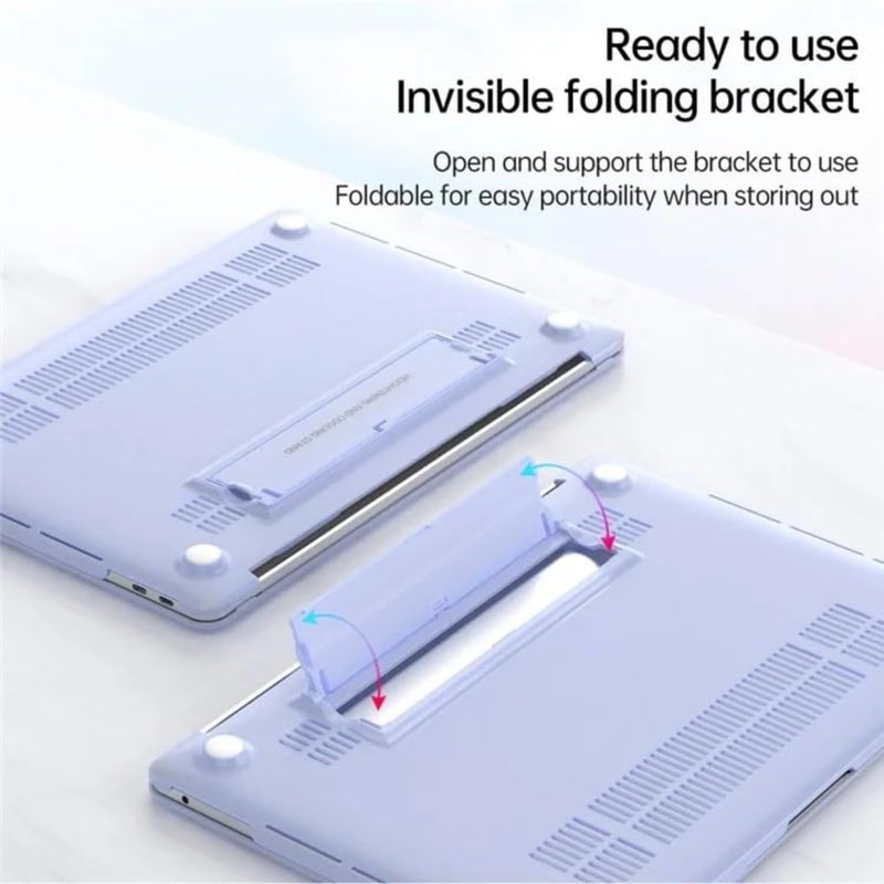 Tech Trendz Compatible with MacBook Pro 13 inch Case with Stand M2 2025, 2024, 2023-2016 A2338 M1 A2251 A2289 A2159 A1989 A1708 Plastic Hard Shell Case Integrated with Foldable Kickstand, Matte White - Image 4
