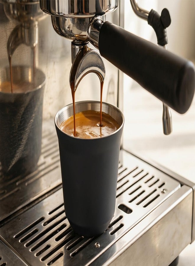 Skingwa Stainless Steel Shot Cups Demitasse Cups Dual Walled Coffee Cups (Black, 5OZ/160ML) - Image 2