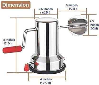 Dashamaa Trading Stainless Steel Coconut Scraper for Kitchen Vacuum Base Rotatable Handle Manual Operation Silver  - Image 2
