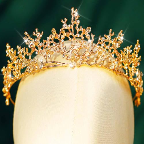 Yean Gold Crown Tiara Fairy Queen Crowns Greek Goddess Headpiece for Women (Gold) - Image 3