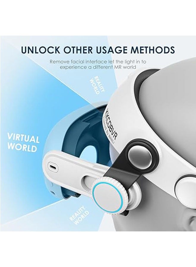 أمر الحزام Q3 هالو متوافق مع Meta Quest 3/Quest 3S لزيادة الراحة، وأمر حزام الرأس الأليتي لأوكولوس 3 يتغير عن طريق ضبط مفتاح الجانب - Image 4