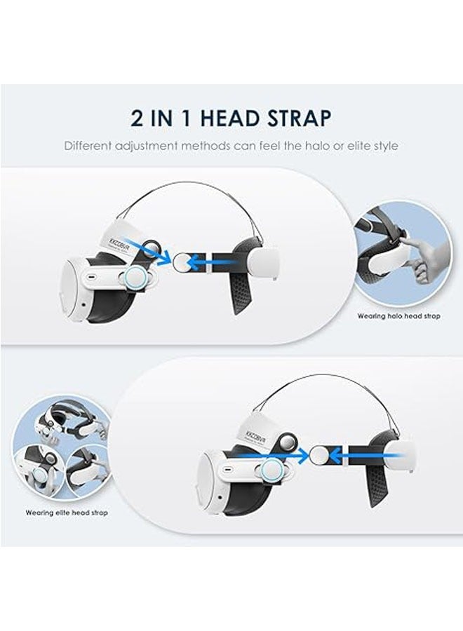 أمر الحزام Q3 هالو متوافق مع Meta Quest 3/Quest 3S لزيادة الراحة، وأمر حزام الرأس الأليتي لأوكولوس 3 يتغير عن طريق ضبط مفتاح الجانب - Image 2