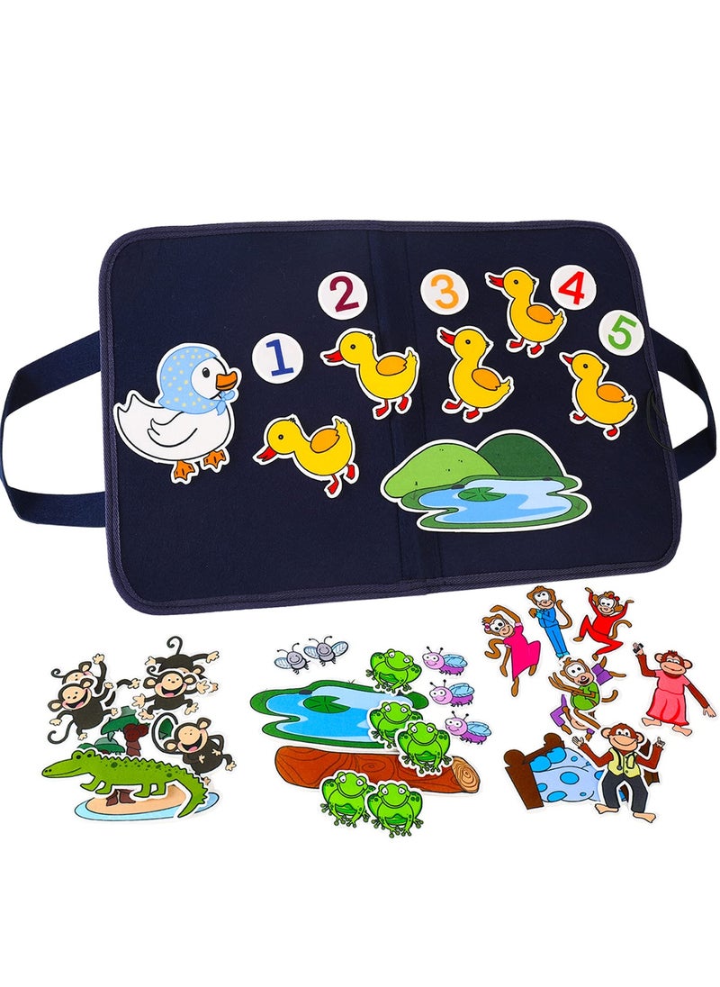 SYOSI Felt Board for Toddlers Story Board, Magnetic Flannel Playboards Board for Toddlers, 4 Themed Felt Figures with Storage Bag, Fun Learning Activities for Boys & Girls  - Image 1