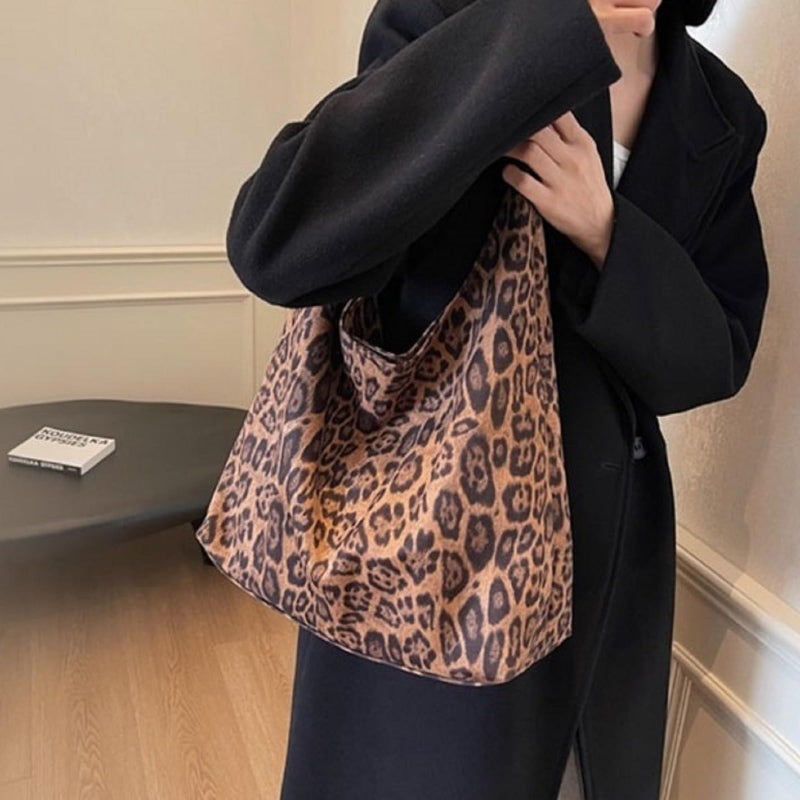 YFGBCX Leopard Tote Bag for Women Cheetah Purse Brown Vintage Hobo Bag Large Capacity Work Tote Bag - Image 5