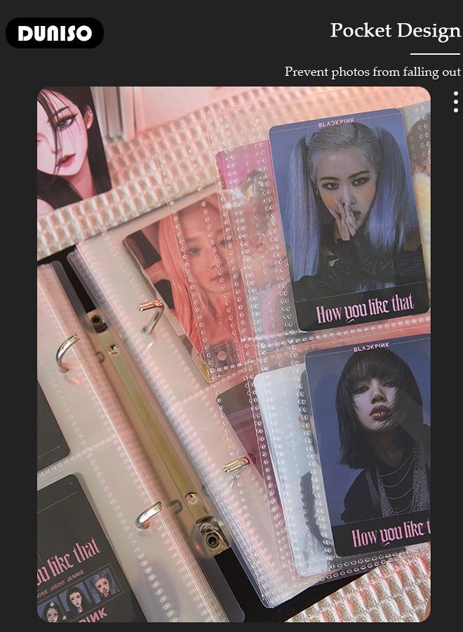 DUNISO Pockets Photo Album, A5 Photo Album 50 Pages with 200 Pockets, Small DIY Scrapbook Album, Portable Picture Albums for Family Photos Celebrity Card and Anniversary Photos Storage - Image 2