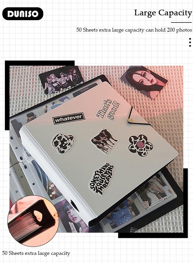 DUNISO Pockets Photo Album, A5 Photo Album 50 Pages with 200 Pockets, Small DIY Scrapbook Album, Portable Picture Albums for Family Photos Celebrity Card and Anniversary Photos Storage - Image 5