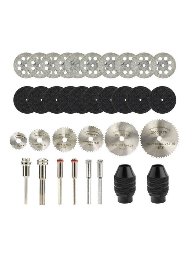 NIBEMINENT 34-Piece Mini Steel Sawing Blades for Electric Grinder Silver/Black  - Image 1
