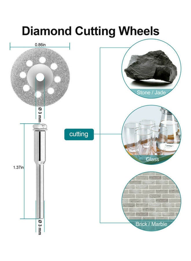 NIBEMINENT 34-Piece Mini Steel Sawing Blades for Electric Grinder Silver/Black  - Image 4