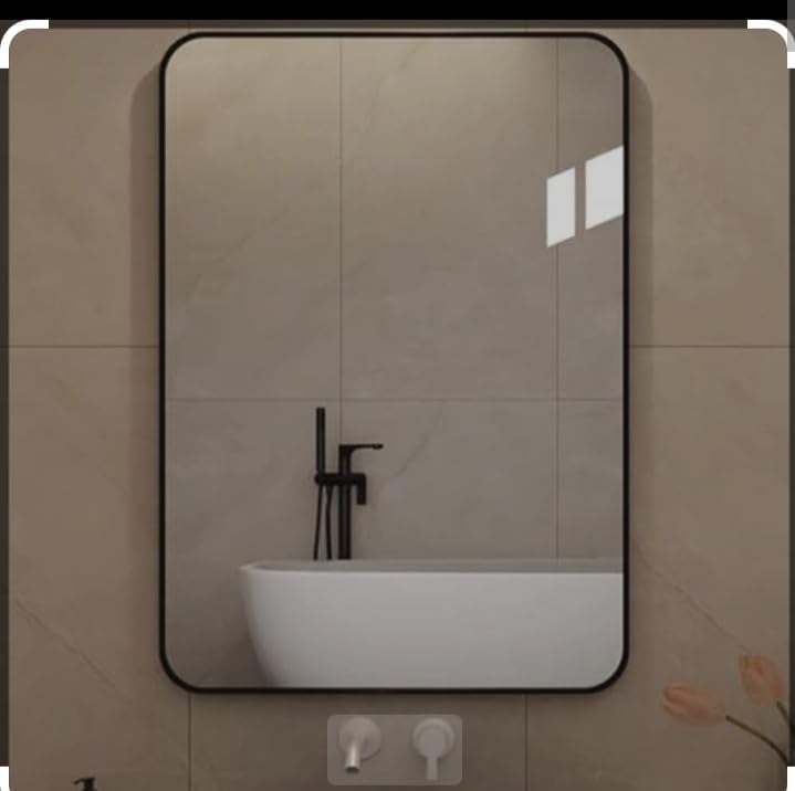 CDM Perfect for The Bedroom, entryway, or Bathroom, This Minimalist Frameless Wall Mirror has Clean, Polished Edges. Simple Interior Design for Modern and Space-Conscious Spaces (Rectangle) - Image 1