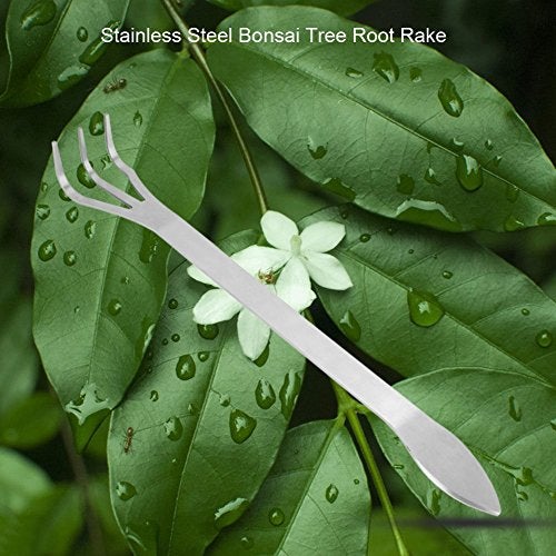 Eboxer Stainless Steel 3 Prong Root Rake Pick Set, Bonsai Tool Root Pick Rake Gardening Tools - Image 4