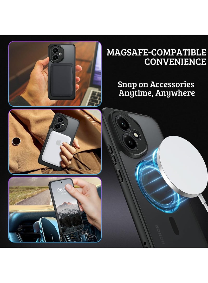 جراب مغناطيسي لهاتف Honor 400، متوافق مع MagSafe، مصنوع من TPU+PC، مقاوم للصدمات، بملمس غير لامع، غطاء خلفي للهاتف المحمول، مقاوم لبصمات الأصابع ونحيف للحماية الكاملة - Image 3