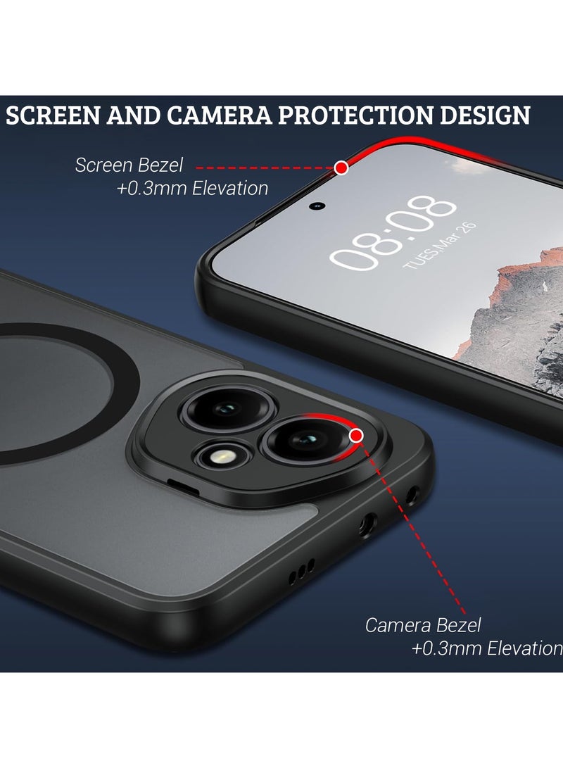 جراب مغناطيسي لهاتف Honor 400، متوافق مع MagSafe، مصنوع من TPU+PC، مقاوم للصدمات، بملمس غير لامع، غطاء خلفي للهاتف المحمول، مقاوم لبصمات الأصابع ونحيف للحماية الكاملة - Image 4