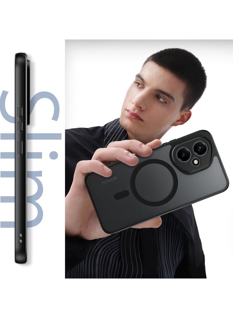 جراب مغناطيسي لهاتف Honor 400، متوافق مع MagSafe، مصنوع من TPU+PC، مقاوم للصدمات، بملمس غير لامع، غطاء خلفي للهاتف المحمول، مقاوم لبصمات الأصابع ونحيف للحماية الكاملة - Image 5