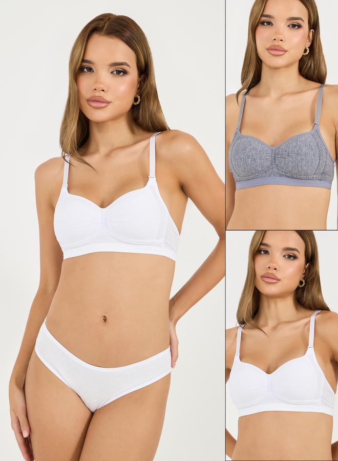 Styli Pack of 2 - Padded Non Wired Comfort T-Shirt Bra  - Image 1